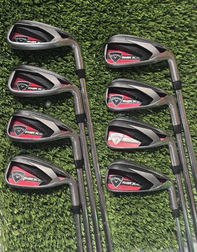 Men's Callaway Razr X Right Handed Iron Set Uniflex Steel Shaft (Used)