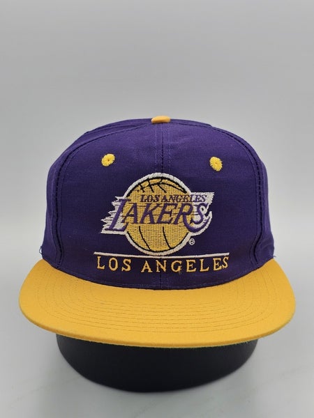Vintage Los Angeles Lakers 1990s NBA Twill Sports Plain Logo Hat Cap Snapback