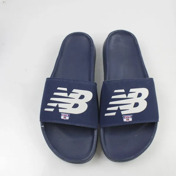 Calvin De Haan New York Rangers New Balance Slides Flip Flops Shower Sandals Player Issued