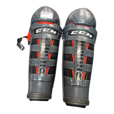Used CCM U+ Senior Shin Guards Grey 15" 11375-S000368731