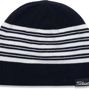 NEW Titleist Lifestyle Reversable Navy/White/Navy Winter Golf Beanie (Closeout)