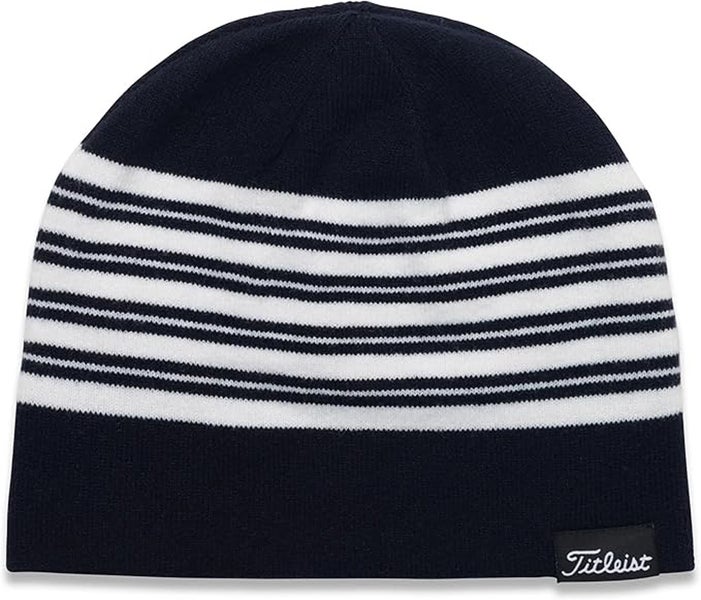 NEW Titleist Lifestyle Reversable Navy/White/Navy Winter Golf Beanie (Closeout)