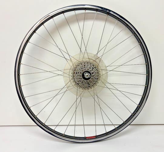 Vintage 6-Speed 36-Spoke Black Aluminum 26" QR Rear Wheel Suzue Sealed Hub