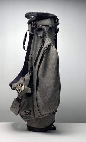 LinkSoul Make Par Not War Stand Bag Gray 4-Way Divide Dual Strap Golf Bag