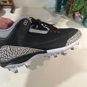 Black Men's Size M 10.0 (W 11.0) Adult Air Jordan Molded Cleats Cleats (New)