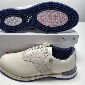 Puma X Arnold Palmer Avant Golf Shoes White Navy Men's SZ 9.5 (379854 01)