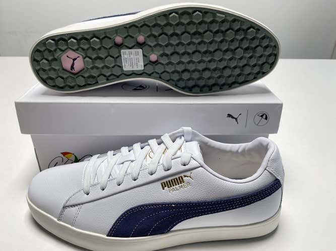 Puma X Arnold Palmer Fusion Classic Golf Shoes White Men's SZ 8 (309793 01)