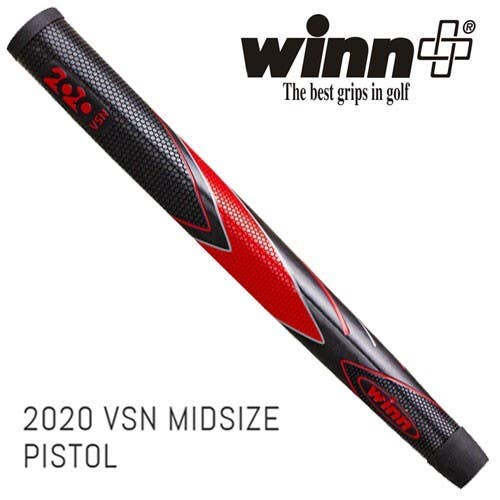 Winn Excel VSN Red/Black Midsize Pistol Putter Grip Comfortable Tacky Feel