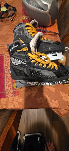 Senior Mission Inhaler dsg1 Inline Hockey Goalie Skates Regular Width Size 10 (Used)