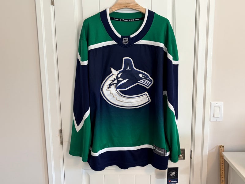 BNWT Authentic Fanatics Vancouver Canucks Reverse Retro Sprite Jersey Size 2XL