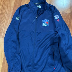 Adam Edstrom 84 New York Rangers Fanatics Authentic Pro Full Zip Jacket Player Used XL