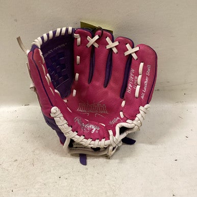 Used Rawlings HFP10PPW RH Throw Fastpitch Gloves Purple And Pink 10" 11725-S000493842