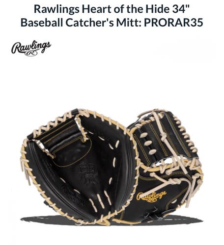 New Rawlings Heart of the Hide 34" Right Hand Throw Catcher's Mitt