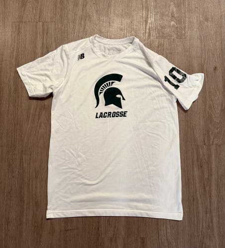 White Michigan State Lacrosse Shirt