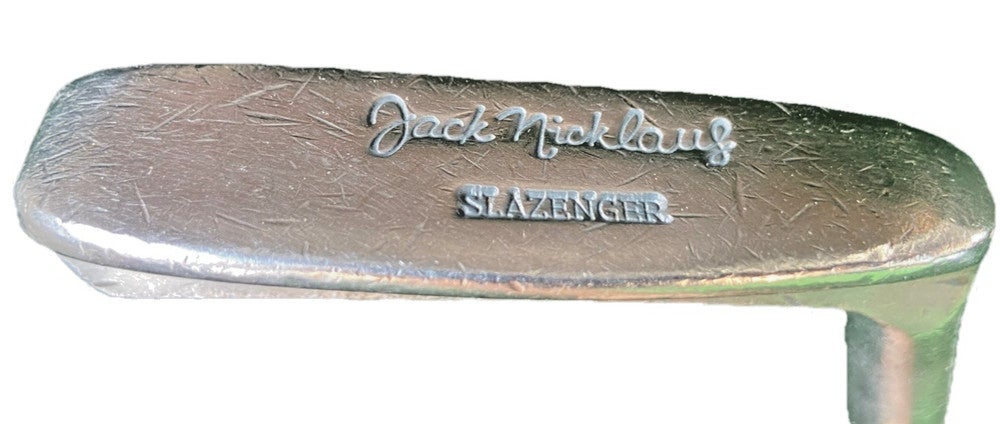 Slazenger Jack Nicklaus Napa Blade Putter RH Steel 34" With Label & Leather Grip