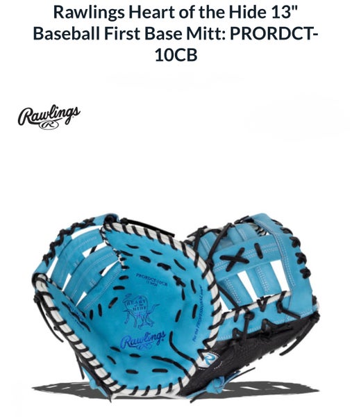 New Rawlings Right Hand Throw First Base Heart of the Hide Baseball Mitt 13"