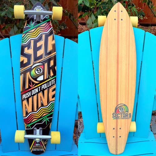 Sector 9 “Push Don’t Pollute” Complete Longboard Skateboard 38” - Century Trucks
