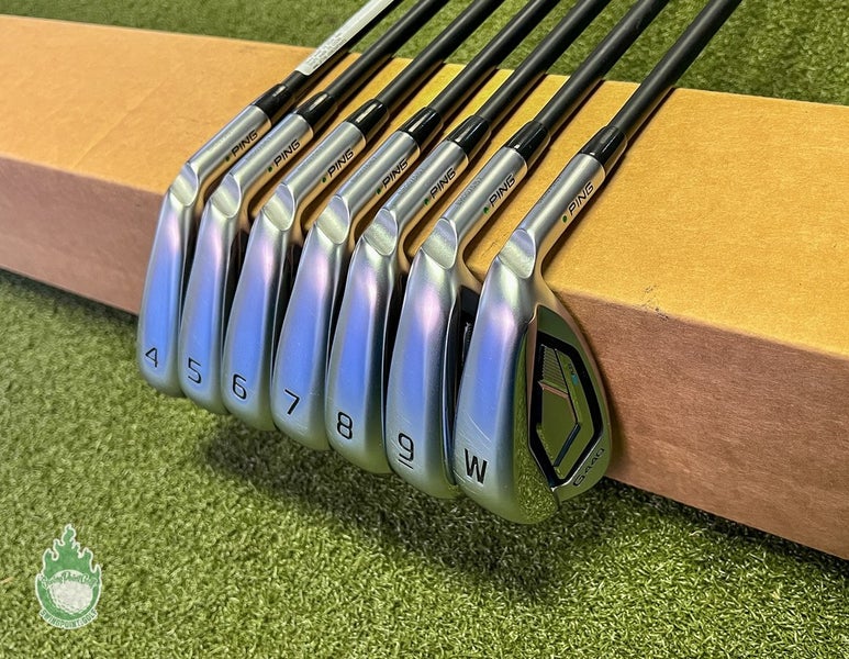 Used RH Ping Green Dot G440 Irons 4-PW AWT SR Soft Regular Graphite Golf Set