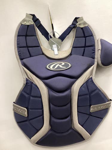 Used Rawlings FAST PITCH CHEST Catchers Chest Protector Navy Blue Adult 11851-S000039609
