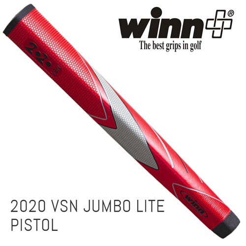 Winn VSN Red/Gray Jumbo Lite Pistol Putter Golf Grip 57 grams J8LWV-RGR