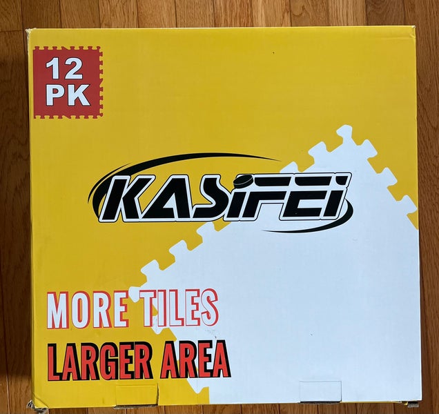 KASIFEI Hockey Synthetic Ice Tiles (12 Pack, 23.5 SQFT) - Dryland Flooring Tiles for Training