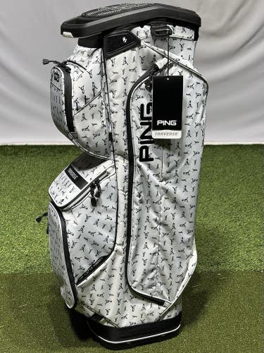 PING Traverse 2025 Golf Cart Bag 14-Way Divider Dancing Mr. PING White/Black NEW
