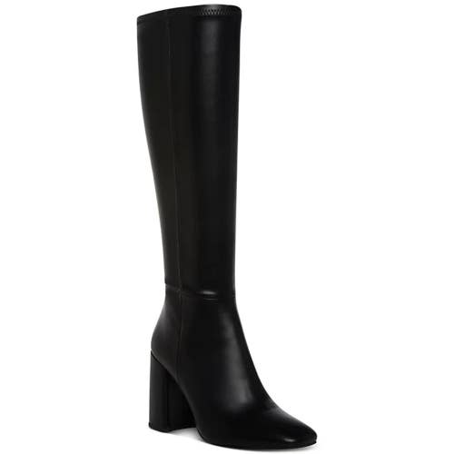 Madden Girl Winslow Boots Women's 9.5 Black Leather Block Heel Knee-High TZP460