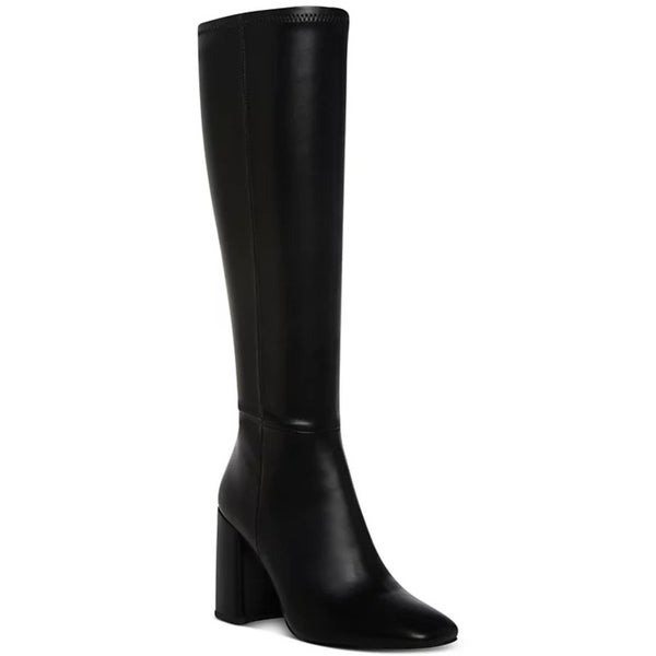 Madden Girl Winslow Boots Women's 9.5 Black Leather Block Heel Knee-High TZP460