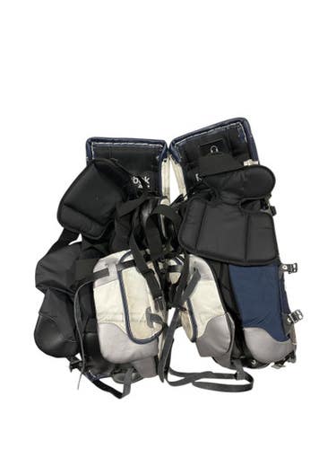 Used Reebok 7000 JR Goalie Leg Pads Junior Royal Blue 28" 11847-S000030709