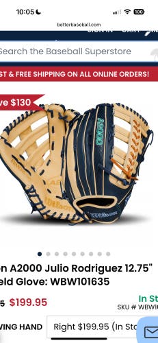 Wilson A2000 RH Infield Baseball Glove 11.5" (New)