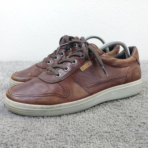 Ecco Soft 7 Retro Sneakers Mens Size 41 EU Shoes Brown Cognac Leather Lace Up