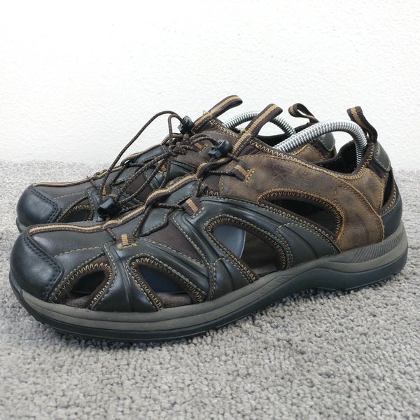 Rockport XCS Mens Size 11 Fisherman Sandals Brown Leather Shoes Bungee