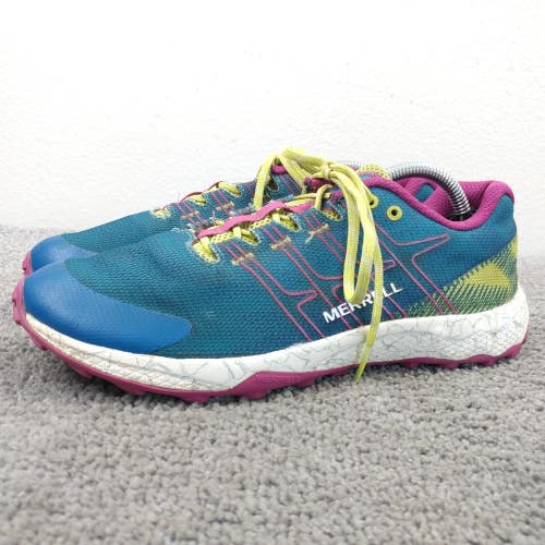 Merrell Moab Flight Girls Size 6 Trail Running Shoes Hiking Sneakers Blue Pink