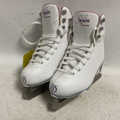Used Jackson SOFT SKATE Girls Softboot Skate White And Pink Junior 02 11855-S000193922