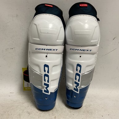 Used CCM NEXT Junior Shin Guards White/Black/Royal 10" 11855-S000193910