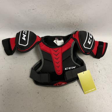 Used CCM QLT 230 Youth Shoulder Pads Black And Red SM 11855-S000193904