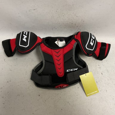 Used CCM QLT 230 Youth Shoulder Pads Black And Red SM 11855-S000193904