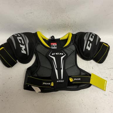 Used CCM TACKS 9550 Junior Shoulder Pads Black And Yellow MD 11855-S000193896