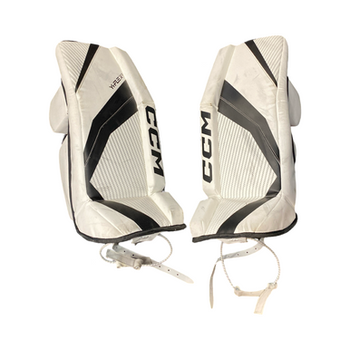 Used CCM YT FLEX 3 Goalie Leg Pads Youth White 26" 11883-S000147376