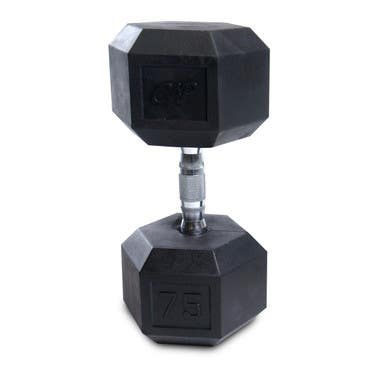 New CAP RUBBER COATED HEX DUMBBELL 75LB SDR075 11883-CAPSDR075