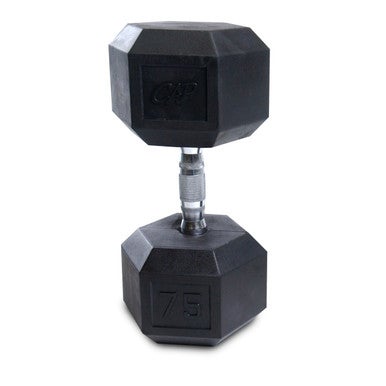 New CAP RUBBER COATED HEX DUMBBELL 75LB SDR075 11883-CAPSDR075