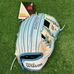 Wilson A2000 12" H12 Fastpitch Softball Infield Glove - Ice Sky Blue Fade White