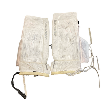 Used Bauer SUPREME Goalie Leg Pads Junior White 30" 11883-S000148169