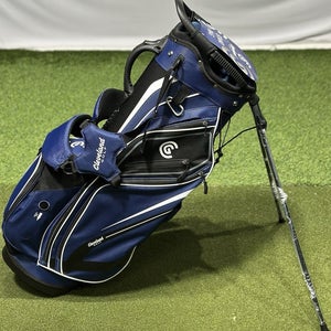 Cleveland Golf Lightweight 14-Way Stand Bag Navy Blue w/ Rain Hood NEW