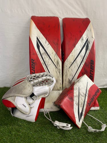 Red 37+" Senior Bauer Hyperlite 2 Goalie Full Set Regular (Used)