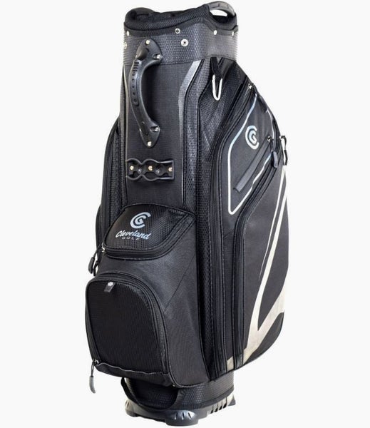 Cleveland Golf Lightweight 14-Way Cart Bag Color: BLACK w/ Rain Hood NEW