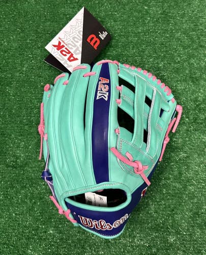 Wilson A2K 12" DW5 Infield Baseball Glove - Seafoam Purple Pink