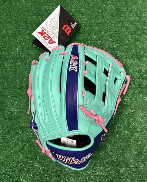 Wilson A2K 12" DW5 Infield Baseball Glove - Seafoam Purple Pink