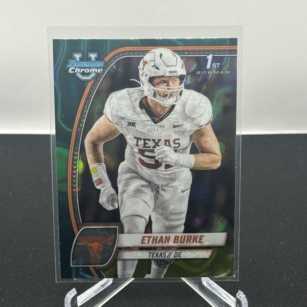 Ethan Burke Texas Longhorns 2024 Bowman U Football 1st Teal Lava Refractor #32