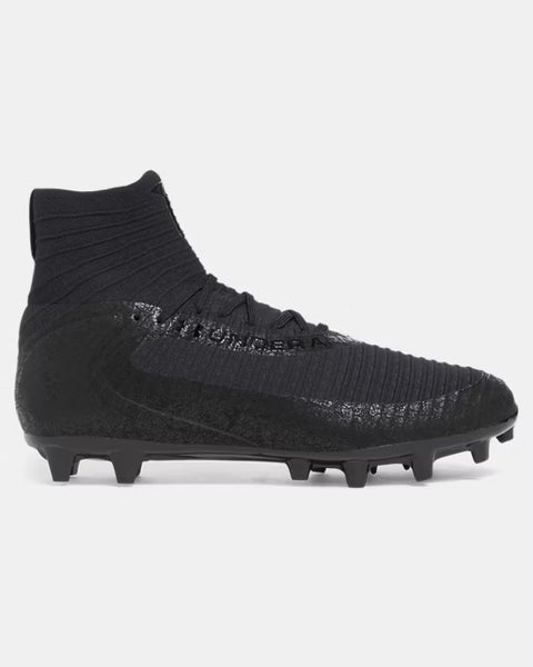 new men's 8 Under Armour UA Highlight 2 MC Knit black Football/lacrosse Cleats 3027304-003